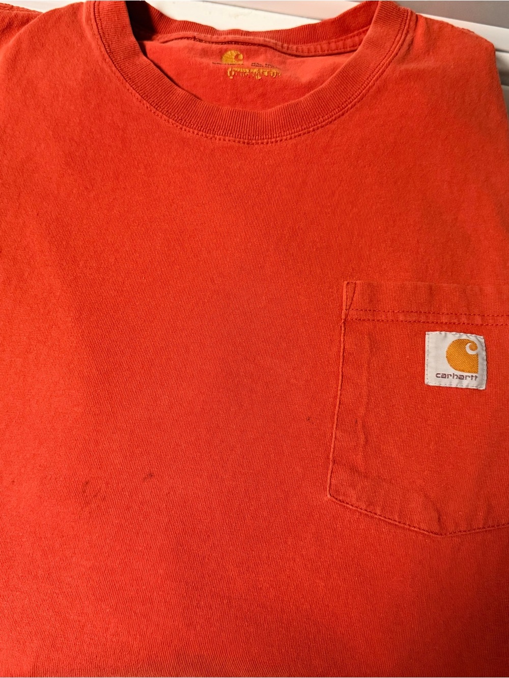 Carhartt Orange Crewneck Logo Tee
